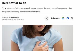 Suffering from chest pain after Covid-19 recovery? Here’s what to do