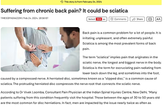 Suffering from chronic back pain? It could be sciatica